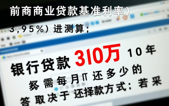 银行贷款30万10年每月还多少
