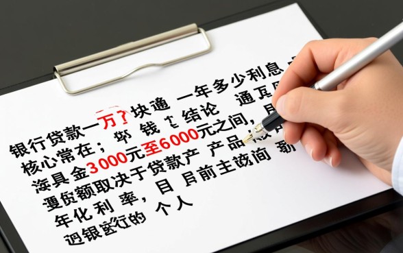 银行贷款一万块钱一年多少利息