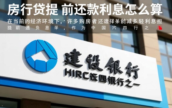 建行房贷提前还款利息怎么算