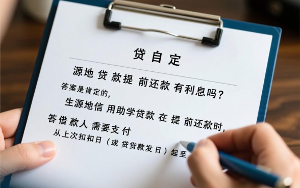 生源地贷款提前还款有利息吗