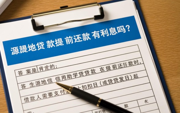 生源地贷款提前还款有利息吗