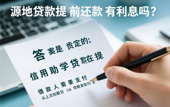 生源地贷款提前还款有利息吗