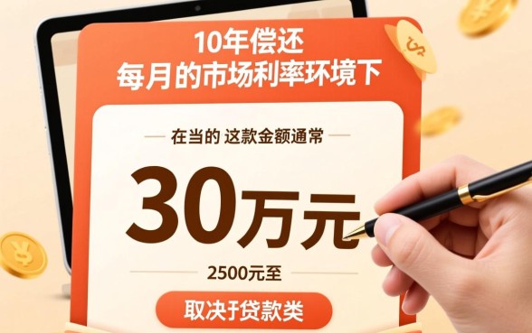 贷款30万10年每月还多少