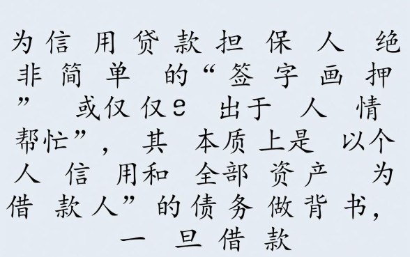信用贷款担保人有什么风险,不还款会有什么后果? 信用贷款担保人有什么风险