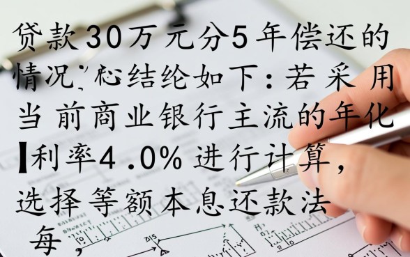 贷款30万5年每月还多少