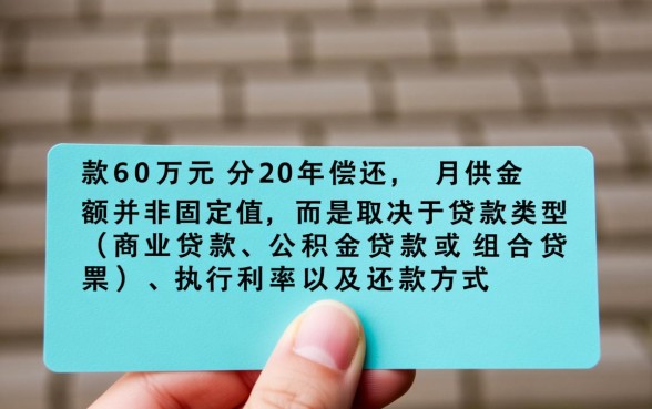 贷款60万20年月供多少