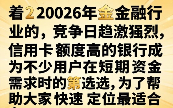 2026各大银行信用卡额度排名