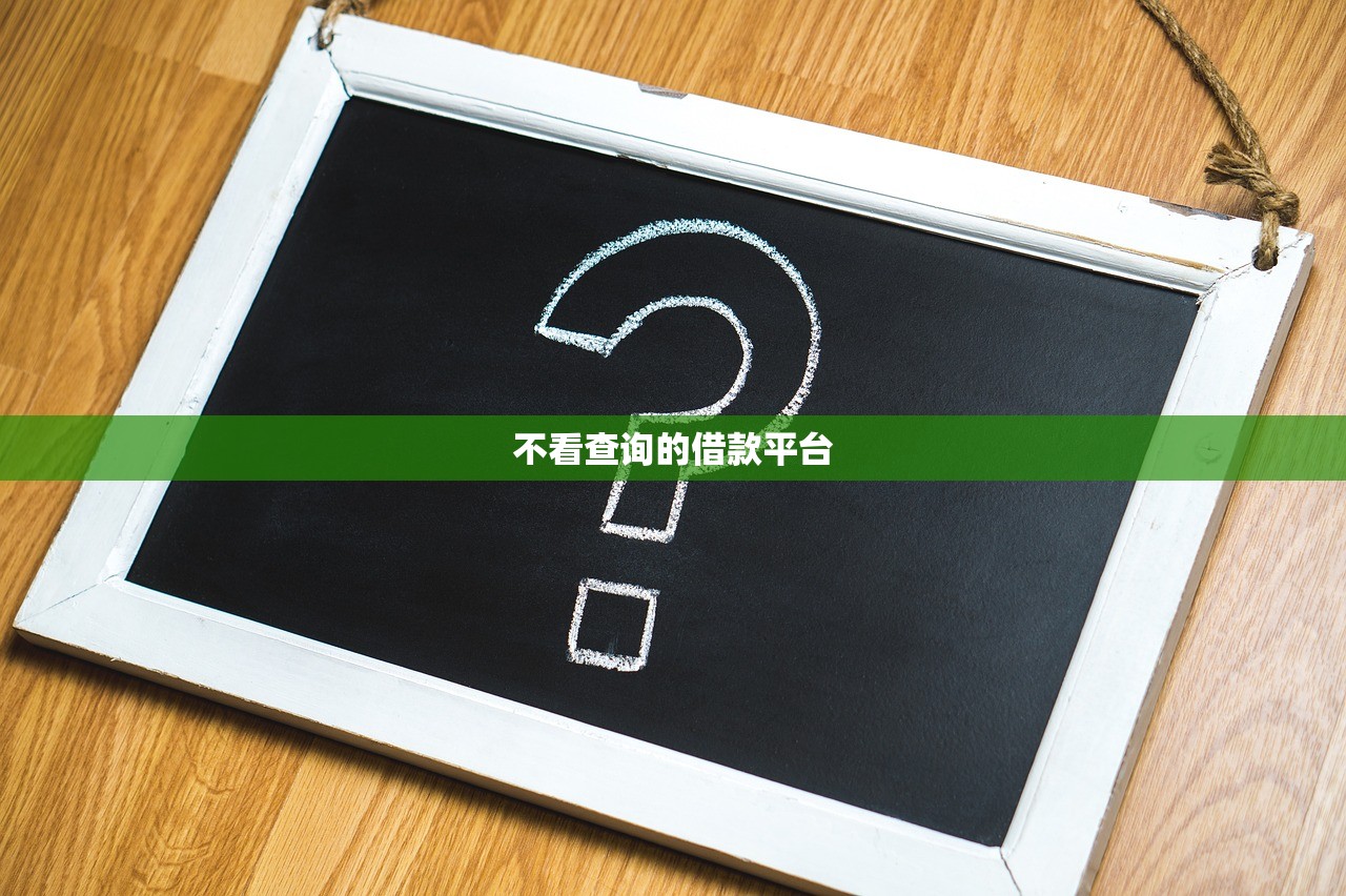 不看查询的借款平台