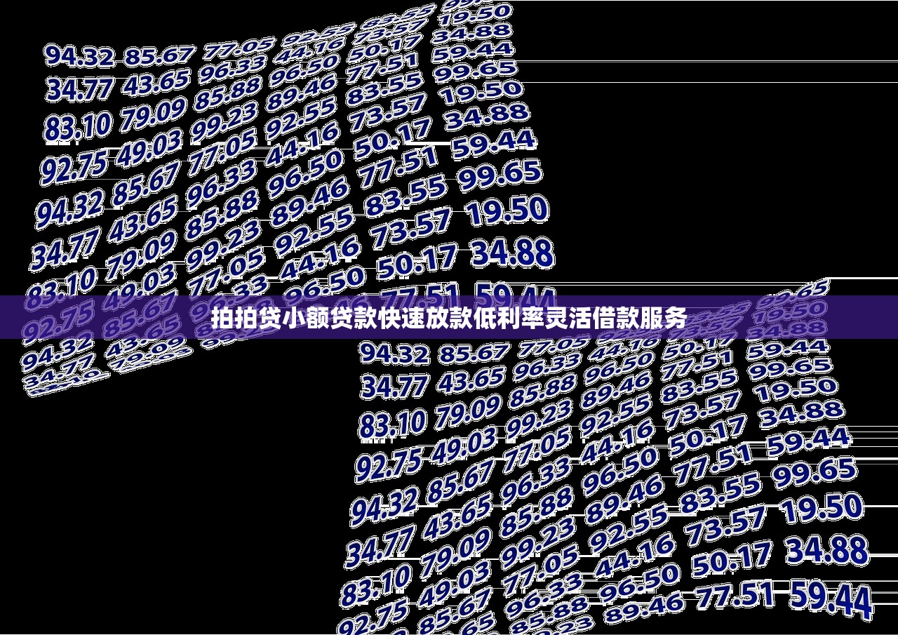 拍拍贷小额贷款快速放款低利率灵活借款服务