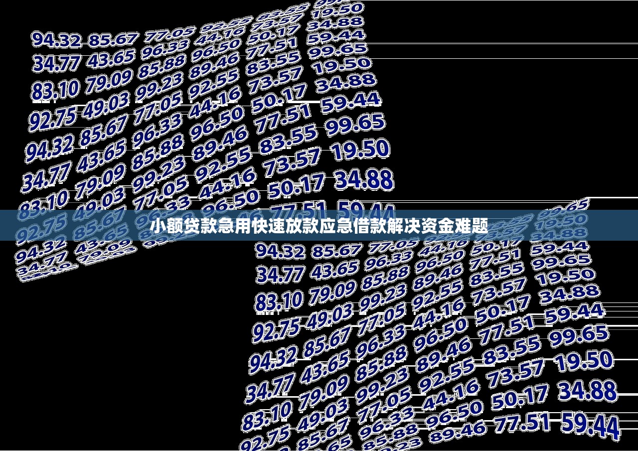 小额贷款急用快速放款应急借款解决资金难题