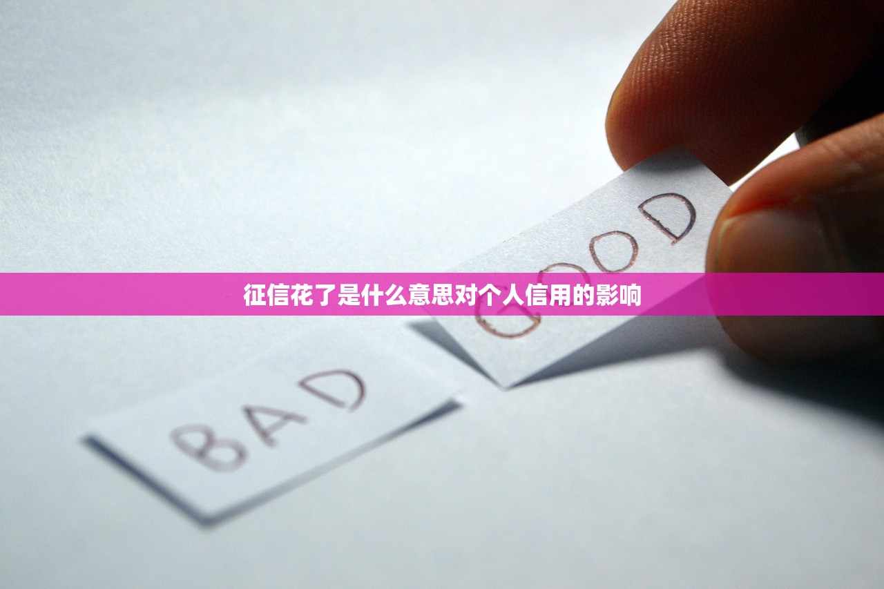 征信花了是什么意思对个人信用的影响