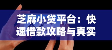 芝麻小贷平台：快速借款攻略与真实用户评价解析