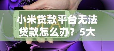 小米贷款平台无法贷款怎么办？5大原因及解决办法全解析