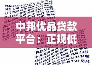 中邦优品贷款平台：正规低息、快速放款，解决资金难题