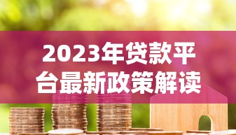 2023年贷款平台最新政策解读及用户应对指南