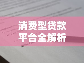 消费型贷款平台全解析：申请条件与使用指南