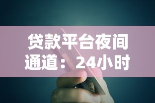贷款平台夜间通道：24小时快速审核，急需用钱必看攻略
