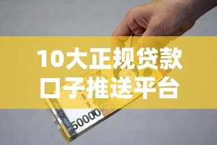 10大正规贷款口子推送平台推荐  快速下款低利率攻略