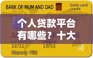 个人贷款平台有哪些？十大正规渠道及申请指南