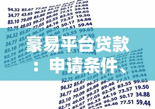 豪易平台贷款：申请条件、流程及避坑指南