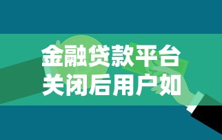 金融贷款平台关闭后用户如何应对贷款问题