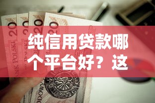纯信用贷款哪个平台好？这10家靠谱平台值得推荐！