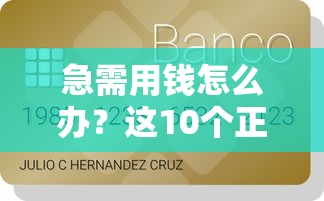 急需用钱怎么办？这10个正规贷款平台最快5分钟到账