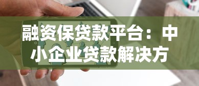 融资保贷款平台：中小企业贷款解决方案全解析
