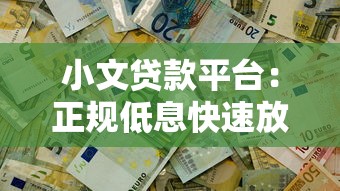 小文贷款平台：正规低息快速放款，解决个人资金难题