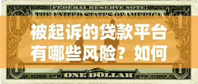 被起诉的贷款平台有哪些风险？如何应对法律纠纷与债务问题