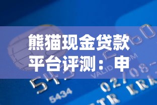 熊猫现金贷款平台评测：申请条件、流程及用户真实反馈