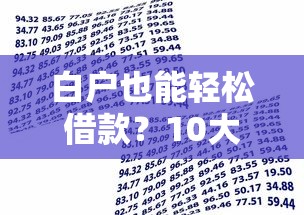 白户也能轻松借款？10大正规贷款平台推荐及申请攻略