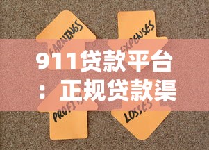 911贷款平台：正规贷款渠道推荐 快速放款解决资金难题