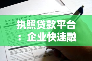 执照贷款平台：企业快速融资的合规选择与申请指南