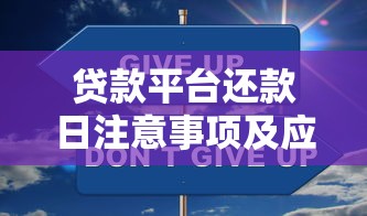 贷款平台还款日注意事项及应对策略全解析