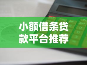 小额借条贷款平台推荐：如何快速借到低息合规资金