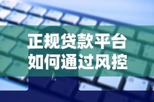 正规贷款平台如何通过风控审核保障资金安全