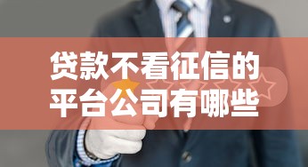 贷款不看征信的平台公司有哪些？这10个渠道可应急
