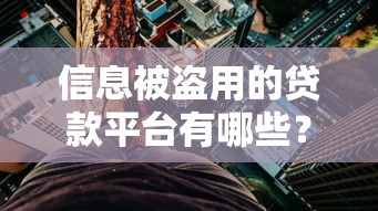 信息被盗用的贷款平台有哪些？如何防范风险保护信用