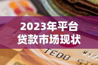 2023年平台贷款市场现状与用户选择指南