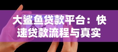 大鲨鱼贷款平台：快速贷款流程与真实用户评价解析
