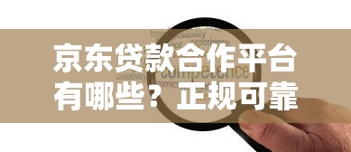 京东贷款合作平台有哪些？正规可靠渠道快速放款攻略