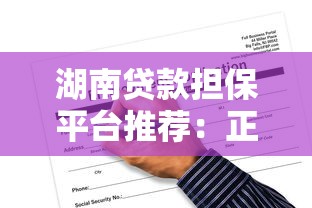 湖南贷款担保平台推荐:正规贷款渠道与申请攻略 湖南贷款担保平台推荐:正规贷款渠道与申请攻略