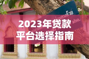 2023年贷款平台选择指南：正规渠道对比与避坑技巧
