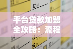 平台贷款加盟全攻略：流程、条件及注意事项解析