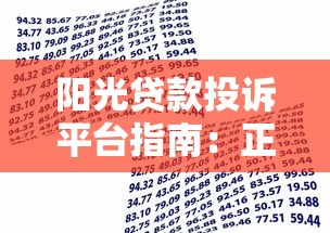 阳光贷款投诉平台指南：正规渠道解决借贷纠纷