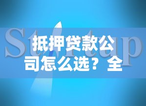 抵押贷款公司怎么选？全面解析平台运作与避坑指南