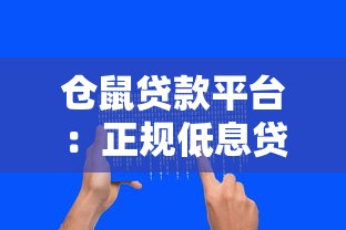 仓鼠贷款平台：正规低息贷款服务，快速审批解决资金需求