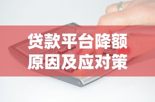 贷款平台降额原因及应对策略全解析