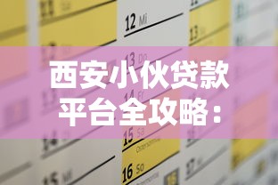 西安小伙贷款平台全攻略：如何快速申请低息贷款